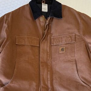Carhartt Men's Tan Field Jacket with Black Collar